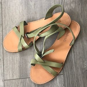 Madewell Green Boardwalk Strappy Sandals